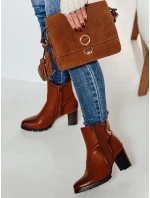 Dámske čižmy BOOTELY na podpätku camel FashionStreet ZY0497