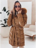 Dámska zimná bunda CASSERIE prešívaná s kapucňou káva FashionStreet TY4925