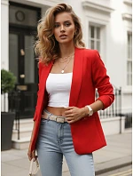 Klasické dámske sako s nabranými rukávmi, červené, FashionStreet PY0152 Klasické dámske sako s nabranými rukávmi, červené, FashionStreet PY0152