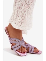 Dámské ploché fialové pantofle Fariella