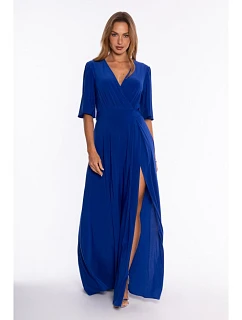 M925 - Evening dress with a high leg slot – royal blue