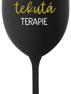 MAMINČINA TEKUTÁ TERAPIE - černá sklenice na víno 350 ml