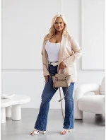 Klasická dámska plus size bunda béžová (8275)