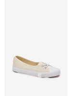 Tenisówki Trampki Damskie Z Haftem Lee Cooper LCW-25-31-3445L Beżowe