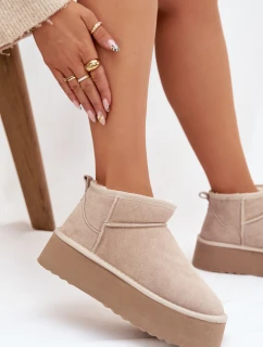 Dámské sněhule z přírodního semiše béžové Mairene