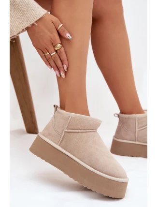 Dámské sněhule z přírodního semiše béžové Mairene