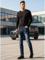 Modré pánske nohavice FashionStreet UX3804