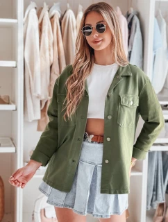 Dámska oversize košeľová bunda OVERBOR khaki FashionStreet TY4889