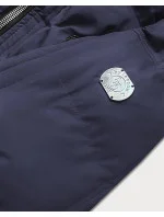 Dámska zimná bunda s kapucňou tmavomodrá (m-21603)