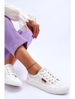 Damskie Koronkowe Tenisówki BIG STAR W274925 Białe