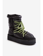 Śniegowce Damskie Na Grubej Podeszwie Wegańskie D.Franklin DFSH371007 Czarne