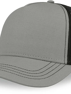 Atlantis Headwear Rapper Canvas-S 5-panelová truckerová čiapka 33.0234 šedá/čierna