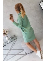 Šaty s kravatou tmavo mätové