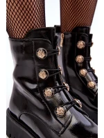 Damskie Ocieplane Botki Z Ozdobnymi Guzikami D&A MR870-51 Czarne