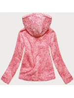 Červená melanžová dámska plyšová mikina (HH034-5)