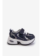 Dziecięce Buty Sportowe Sneakersy Na Rzep Granatowe Rulagia