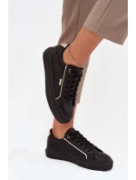 Damskie Sneakersy Z Eko Skóry Big Star SS274025 Czarno-Złote