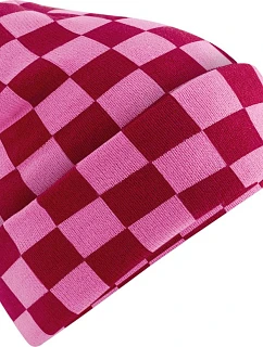 Beechfield B 531 Pletená čiapka „Checkerboard“ 53.0531 classic red/true pink