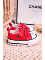 Dziecięce Trampki Na Rzepy BIG STAR HH374202 Czerwone