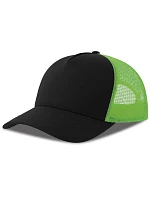 Atlantis Headwear Rapper Cotton-S 5-panelová truckerová čiapka 33.0260 čierna/zelená fluo