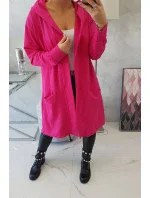 Pláštenka oversize s kapucňou fuchsiová
