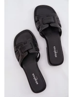 Dámské nazouváky na nízkém podpatku černé Lorania