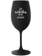 JSEM UČITELKA, DVĚ DECI FAKT NESTAČÍ - černá sklenice na víno 350 ml JSEM UČITELKA, DVĚ DECI FAKT NESTAČÍ - černá sklenice na víno 350 ml