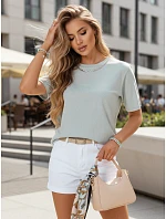 Dámske bavlnené základné tričko JASIL mint FashionStreet RY2530 Dámske bavlnené základné tričko JASIL mint FashionStreet RY2530