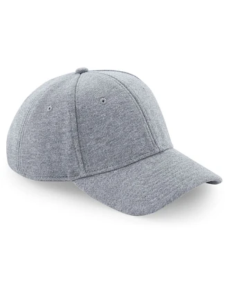 Beechfield B 677 6-panelová čiapka s kšiltom „Jersey Athleisure“ 53.0677 melírovaná sivá Beechfield B 677 6-panelová čiapka s kšiltom „Jersey Athleisure“ 53.0677 melírovaná sivá