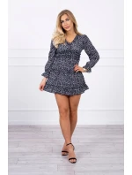 Šaty s ozdobnými volánikmi čierne