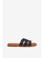 Klapki Damskie Na Płaskim Obcasie Czarne Mirona