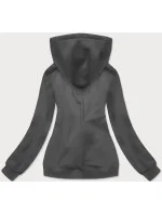 Tmavosivá tenká dámska mikina s kapucňou (wb11001-5)