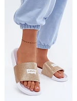 Dámske papuče pre mladých LEVI'S VPOL0251S-3923 Gold with Glitter