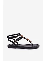 Dámské žabky s plochou podrážkou s ozdobami Černé Dorena