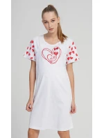 Dámska tehotenská nočná košeľa Love Light Grey Printed - Vienetta Dámska tehotenská nočná košeľa Love Light Grey Printed - Vienetta