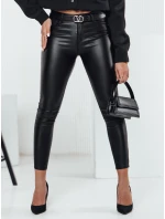 Dámske nohavice z voskovanej kože WAXSTEP black FashionStreet UY2318
