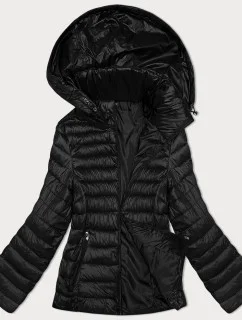 Čierna dámska prešívaná bunda s odnímateľnou kapucňou S'West (B8220-1)