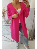 Dlhá pláštenka s kapucňou fuchsiová