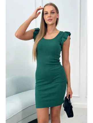 Šaty s nariasenými rukávmi zelené