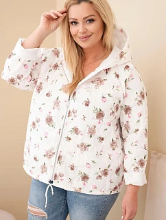 Plus veľkosť dámske jarné bundy s malým kvetinovým vzorom Fango