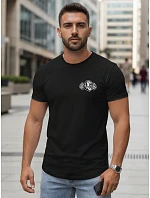 Pánske bavlnené tričko so športovou potlačou čierne FashionStreet NX5084R Pánske bavlnené tričko so športovou potlačou čierne FashionStreet NX5084R