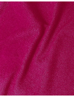 Priliehavé rebrované šaty vo fuchsiovej farbe s okrúhlym výstrihom (5131-08)