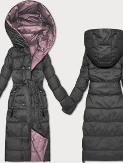 Obojstranná zimná bunda Minority s pruhmi Graphite Pink (M2-6519-27+52)