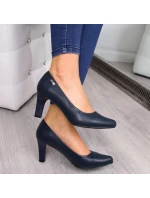 Sergio Leone tmavomodré lodičky na podpätku