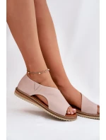 Skórzane Sandały Damskie Artiker 46C1018 Jasnoróżowe