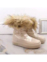 Dámske snežnice INT1924B s umelou kožušinou MM274380 Light beige - Big Star
