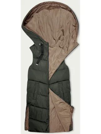 Béžová dámska dlhá obojstranná vesta (B8248-11) Béžová dámska dlhá obojstranná vesta (B8248-11)