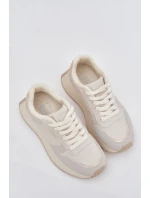 Ocieplane Sneakersy Damskie Na Platformie Big Star SS274008 HI-POLY SYSTEM Jasnobeżowe