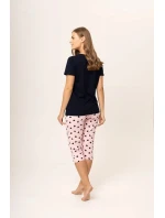 Dámske pyžamo 135/256 tm. modré s ružovou - Karol