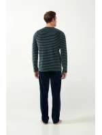 Vamp - Zamatové pruhované pyžamo 21713 - Vamp